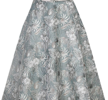 MarJo Damen Trachtenrock "Bianca" Blumenmuster 900070 | Gischt Champagner 70cm