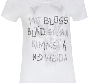 MarJo Damen Trachten Shirt "Fiona" mit Frontprint und Strass 175200 | Weiß