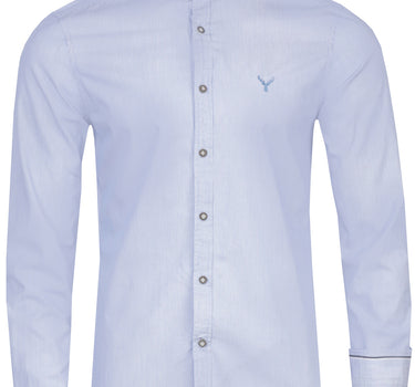MarJo Herren Trachtenhemd "Benjamin" Stehkragen | Light Denim