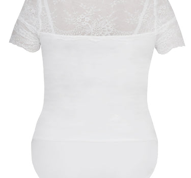 MarJo Damen Blusen Body "Henni-Ninette" Kurzarm 901700 | Offwhite