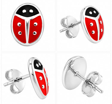 LUISIA Ohrstecker "Kinder Ohrringe Marienkäfer"  925 Silber