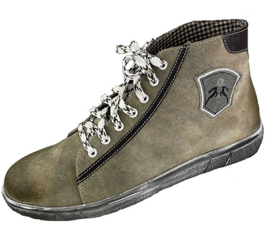 MADDOX Trachten Leder Schuhe Hohe Sneaker "Marinus" | Stein