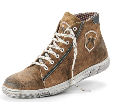 MADDOX Trachten Leder Schuhe Hohe Sneaker "Marinus" | Wood
