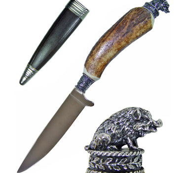 Funk Hirschhorn Trachtenmesser mit Zierfigur | Wildschwein