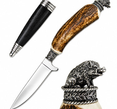 Funk Hirschhorn Trachtenmesser mit Zierfigur | Wildschwein