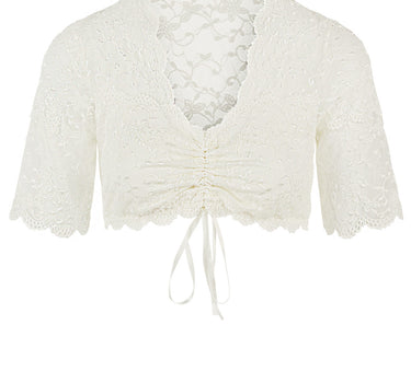 Nina von C. Spitzen Dirndlbluse "Linnea" Halbarm 48463971 | Champagner