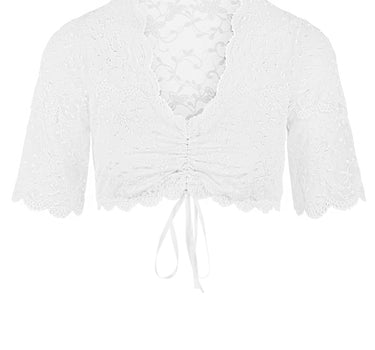 Nina von C. Spitzen Dirndlbluse "Linnea" Halbarm 48463971 | Weiß