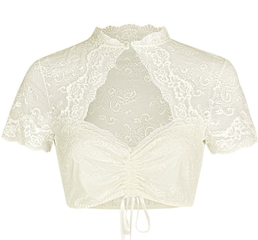 Nina von C. Spitzen Dirndlbluse "Selina" Stehkragen 16462892 | Champagner