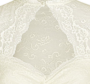 Nina von C. Spitzen Dirndlbluse "Selina" Stehkragen 16462892 | Champagner