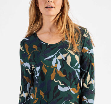 Nina von C. Langarm Nachthemd florales Design 16770905 | Tannengrün