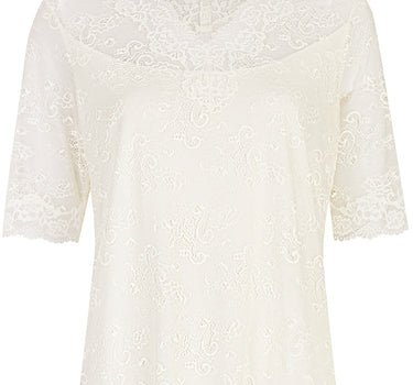 Nina von C. Spitzenshirt Halbarm Trachtenbluse 16460892 | Champagner