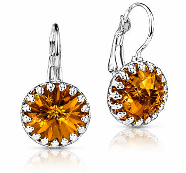LUISIA® Kronen Ohrringe "Vivana" mit Kristallen von Swarovski® | Light Topaz