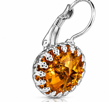 LUISIA® Kronen Ohrringe "Vivana" mit Kristallen von Swarovski® | Light Topaz