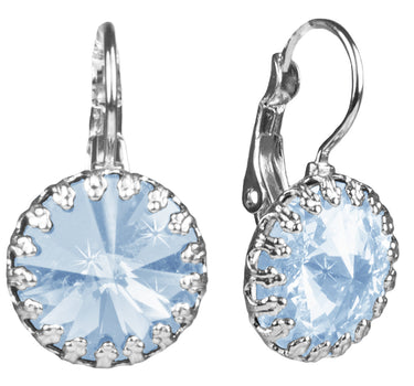 LUISIA® Kronen Ohrringe "Vivana" mit Swarovski® Element | Light Safir - Hellblau