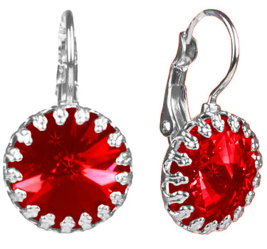 LUISIA Kronen Ohrringe "Vivana" mit Swarovski Element | Light Siam - Rot