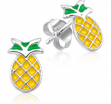 LUISIA® Kinder Ohrstecker "Ananas" - Ohrringe | 925 Silber