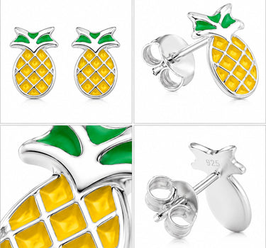LUISIA® Kinder Ohrstecker "Ananas" - Ohrringe | 925 Silber