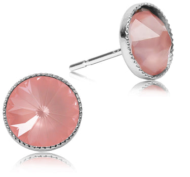 LUISIA® 6 mm Ohrstecker "Joy" mit Kristallen von Swarovski® | Matt Flamingo Pink