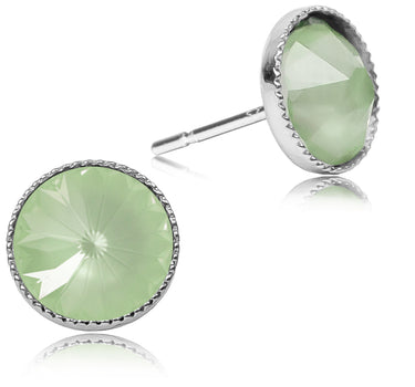 LUISIA Solitär Ohrstecker "Joy" mit Kristallen von Swarovski | Matt Agave Hellgrün