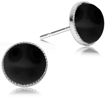 LUISIA Solitär Ohrstecker "Joy" mit Kristallen von Swarovski | Perle Schwarz