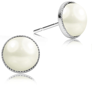 LUISIA Solitär Ohrstecker "Joy" mit Kristallen von Swarovski | Perle Wachs Creme