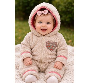 BONDI Baby Trachten Fleece Overall "I mog di" 86936 | Beige