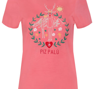 Piz Palü Damen Shirt "Albaching" mit Hirsch Motiv | Alpenrose