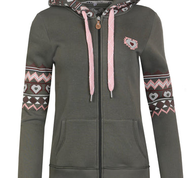 Piz Palü Damen Sweatshirt Jacke mit Kapuze "Icking" | Moosgrün