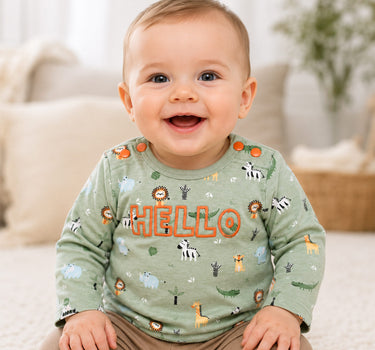 BONDI Baby Langarmshirt "Safariallover" 93967 | safari allover