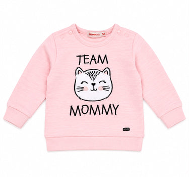 BONDI Baby Langarmshirt "Kätzchen" 93701 - Apricot / Schwarz | Pullover
