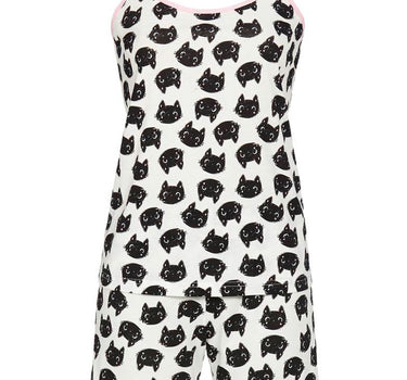 RINGELLA Shorty mit Spaghettiträgern "Black Cats" 3211324 | Champagner