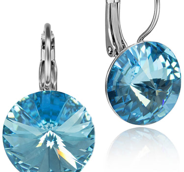 LUISIA® Ohrringe Rivoli mit Premium Kristallen - 14 mm | Aqua Blau