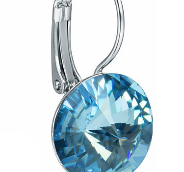 LUISIA® Ohrringe Rivoli mit Premium Kristallen - 14 mm | Aqua Blau