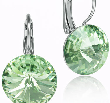 LUISIA® Ohrringe Rivoli mit Premium Kristallen - 14 mm | Chrysolite / Lindgrün