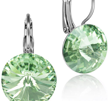 LUISIA® Ohrringe Rivoli mit Premium Kristallen - 14 mm | Chrysolite / Lindgrün