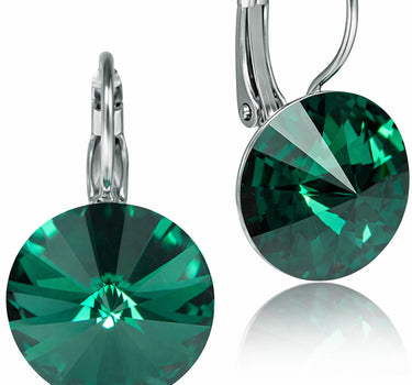 LUISIA® Ohrringe Rivoli mit Premium Kristallen - 14 mm | Emerald / Smaragdgrün