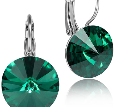 LUISIA® Ohrringe Rivoli mit Premium Kristallen - 14 mm | Emerald / Smaragdgrün