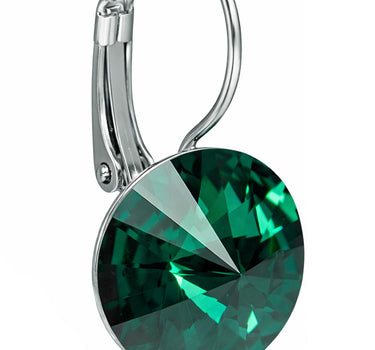 LUISIA® Ohrringe Rivoli mit Premium Kristallen - 14 mm | Emerald / Smaragdgrün