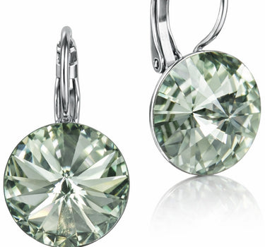 LUISIA® Ohrringe Rivoli mit Premium Kristallen - 14 mm | Black Diamond / Grau