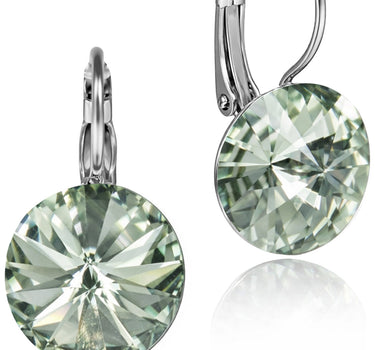 LUISIA® Ohrringe Rivoli mit Premium Kristallen - 14 mm | Black Diamond / Grau