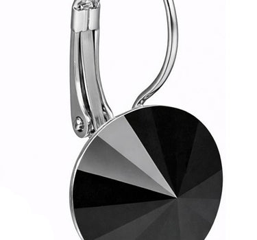 LUISIA® Ohrringe Rivoli mit Premium Kristallen - 14 mm | Jet / Schwarz