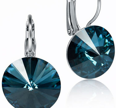 LUISIA® Ohrringe Rivoli mit Premium Kristallen - 14 mm | Montana / Ozeanblau