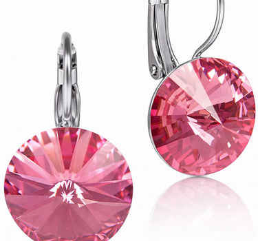 LUISIA® Ohrringe Rivoli mit Premium Kristallen - 14 mm | Rosa