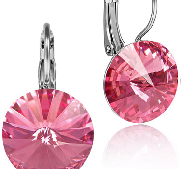 LUISIA® Ohrringe Rivoli mit Premium Kristallen - 14 mm | Rosa