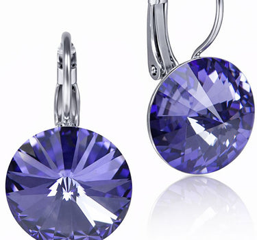 LUISIA® Ohrringe Rivoli mit Premium Kristallen - 14 mm | Tanzanite / Lila