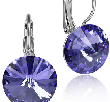 LUISIA® Ohrringe Rivoli mit Premium Kristallen - 14 mm | Tanzanite / Lila