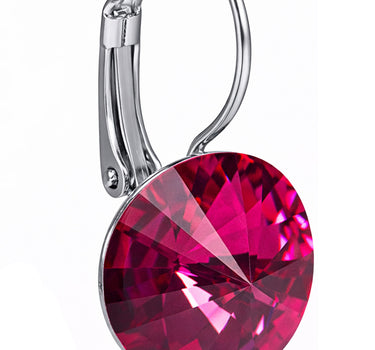 LUISIA® Ohrringe Rivoli mit Premium Kristallen - 14 mm | Fuchsia / Pink
