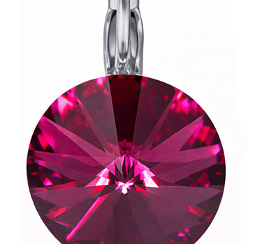 LUISIA® Ohrringe Rivoli mit Premium Kristallen - 14 mm | Fuchsia / Pink