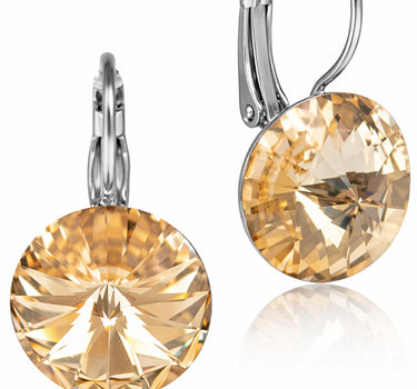 LUISIA® Ohrringe Rivoli mit Premium Kristallen - 14 mm | Light Peach / Apricot