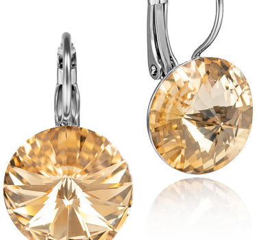 LUISIA® Ohrringe Rivoli mit Premium Kristallen - 14 mm | Light Peach / Apricot